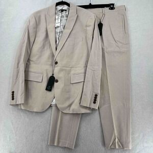 INC International Concepts Linen Rayon Pant Beige Men's 34x30 Suit Sz L